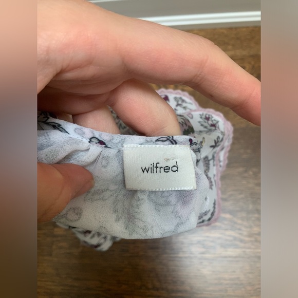 WILFRED ARITZIA Amyris Blouse White Mochi Pink Floral Peasant Boho Top SZ Small - Picture 11 of 13